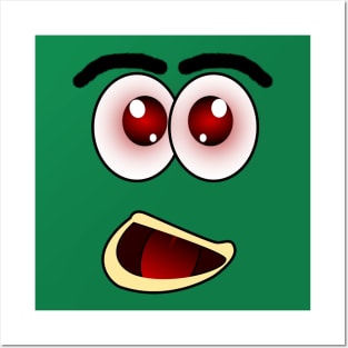 Scared Funny Face Cartoon Emoji Posters and Art